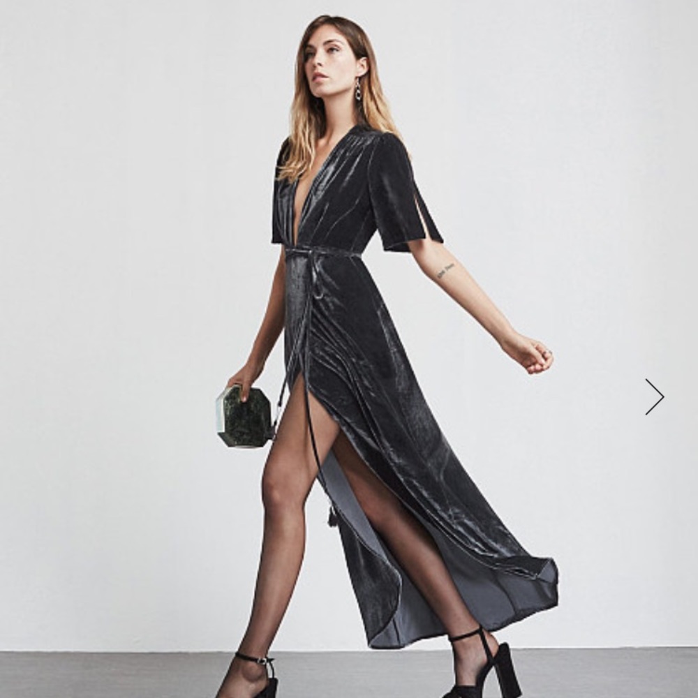 NWT Reformation Bordeaux velvet maxi